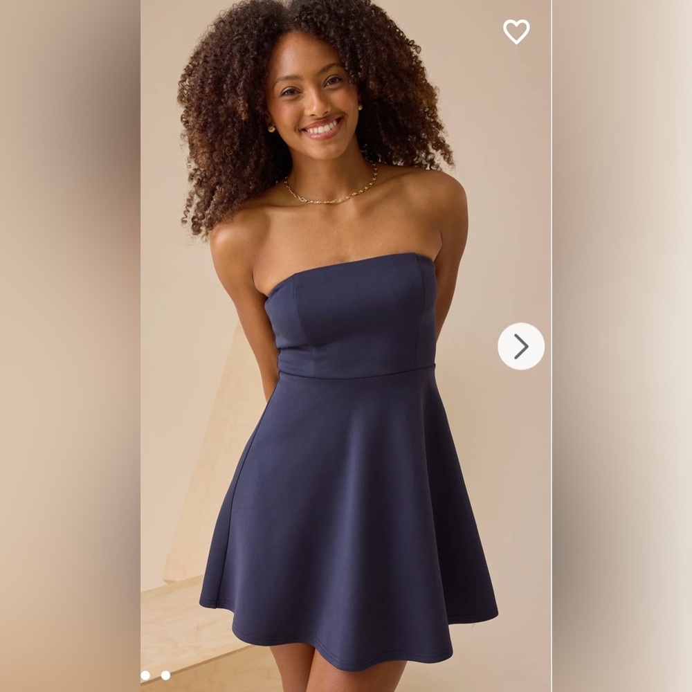 Altar'd State Navy Strapless Mini Dress